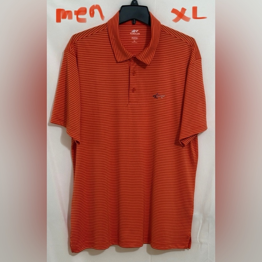 Attack Life by Greg Norman Orange Polo Shirt